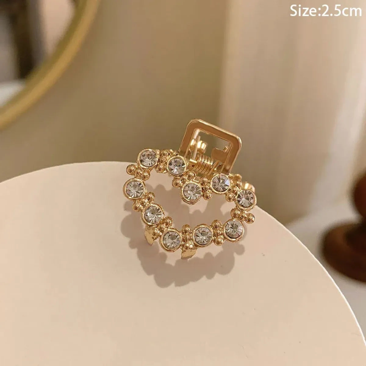 Gold Pearl Rhinestone Mini Hair Clip