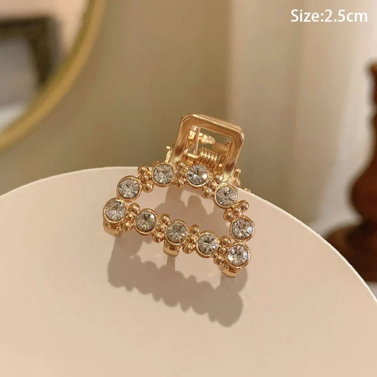 Gold Pearl Rhinestone Mini Hair Clip