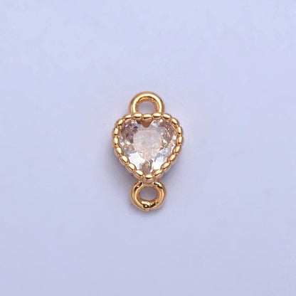 Mini Heart Charm Connector 16K Gold Filled link Connector G-925