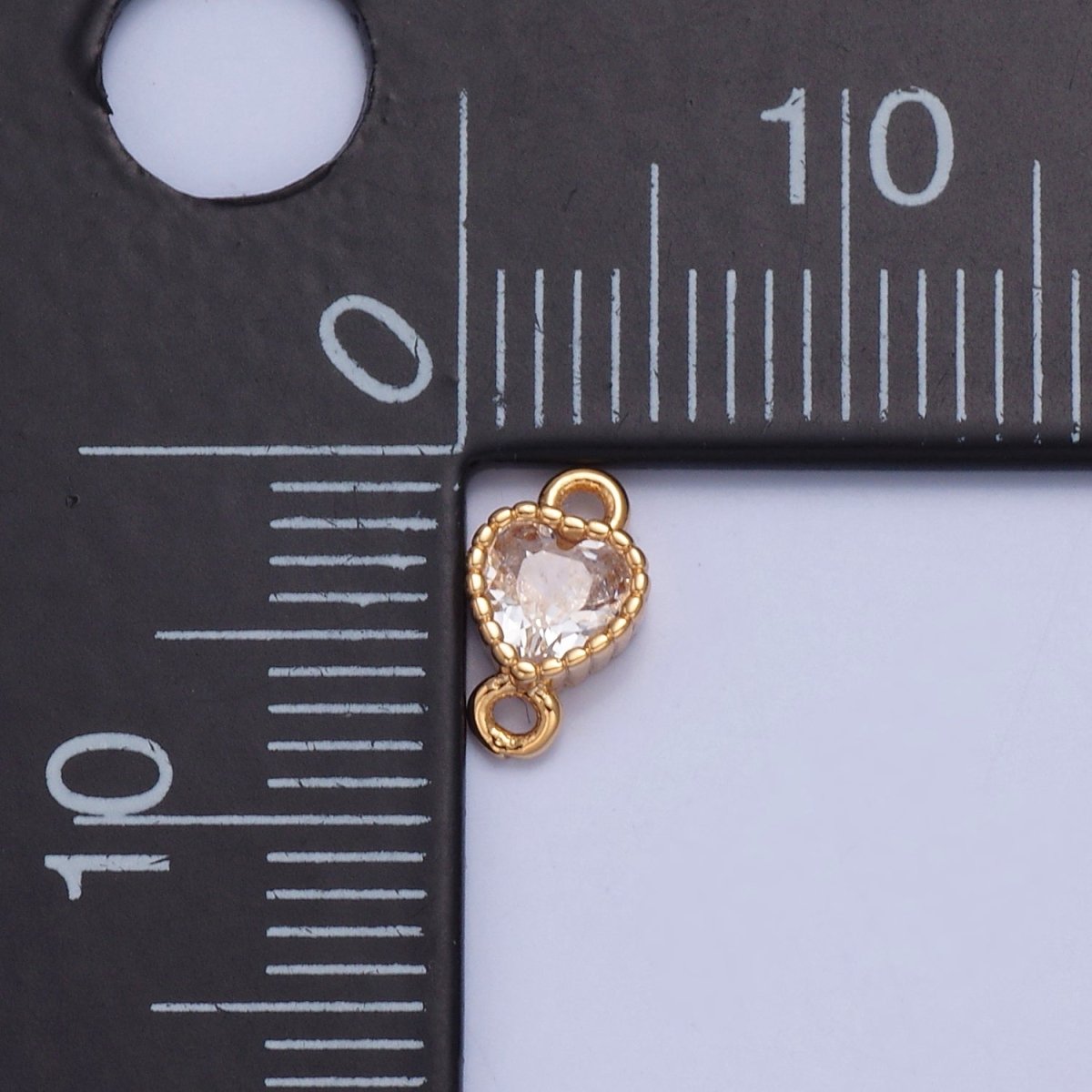 Mini Heart Charm Connector 16K Gold Filled link Connector G-925