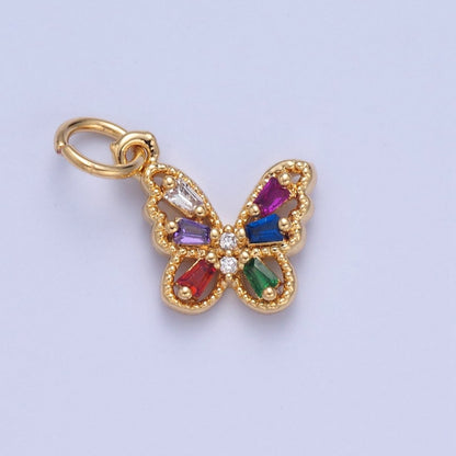 Mini Pave Butterfly Charm for add on Charm Necklace Earring Bracelet W-293~W-299
