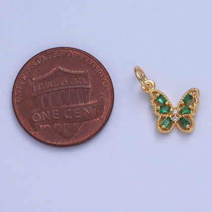 Mini Pave Butterfly Charm for add on Charm Necklace Earring Bracelet W-293~W-299