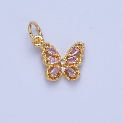 Mini Pave Butterfly Charm for add on Charm Necklace Earring Bracelet W-293~W-299