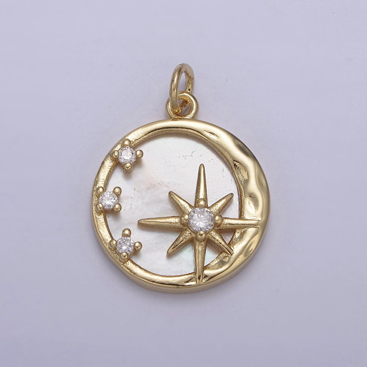 Mini Pearl / Abalone Celestial Charm 14k Gold Filled North Star Charm Add on Charm for Bracelet Necklace Earring N-805 N-806