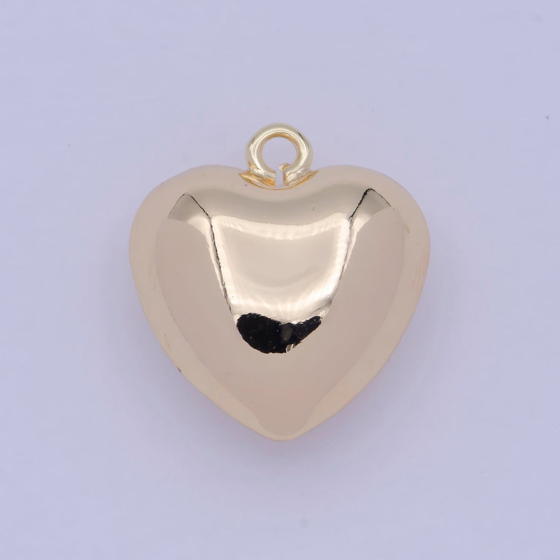 Mini Puffy Gold Heart Charm E-775