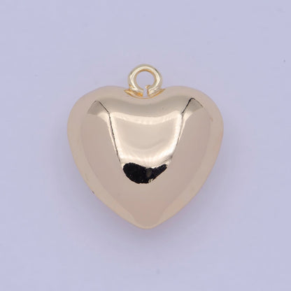 Mini Puffy Gold Heart Charm E-775