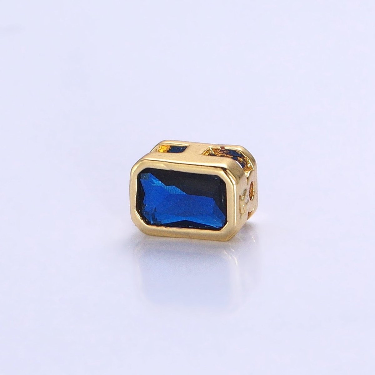 Mini Rectangle Bead Spacer CZ Micro Pave Geometric Spacer Bead Connector Charm B-435 B-438 B-439 B-445  B-455 B-674