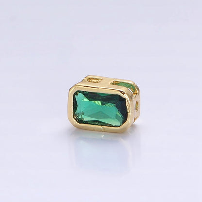 Mini Rectangle Bead Spacer CZ Micro Pave Geometric Spacer Bead Connector Charm B-435 B-438 B-439 B-445  B-455 B-674