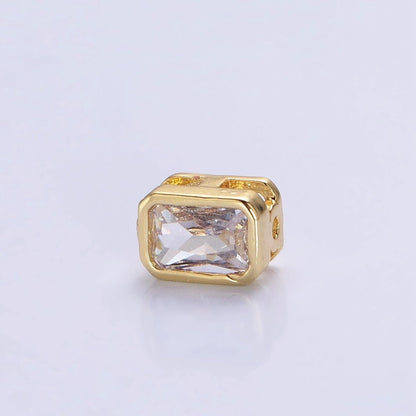 Mini Rectangle Bead Spacer CZ Micro Pave Geometric Spacer Bead Connector Charm B-435 B-438 B-439 B-445  B-455 B-674