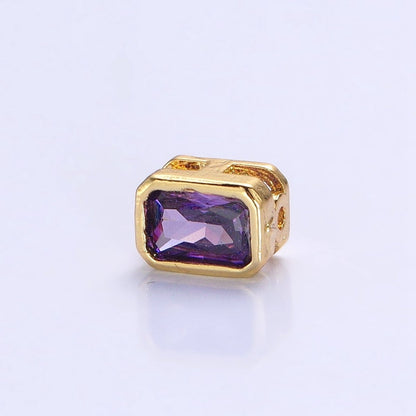 Mini Rectangle Bead Spacer CZ Micro Pave Geometric Spacer Bead Connector Charm B-435 B-438 B-439 B-445  B-455 B-674