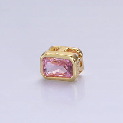 Mini Rectangle Bead Spacer CZ Micro Pave Geometric Spacer Bead Connector Charm B-435 B-438 B-439 B-445  B-455 B-674