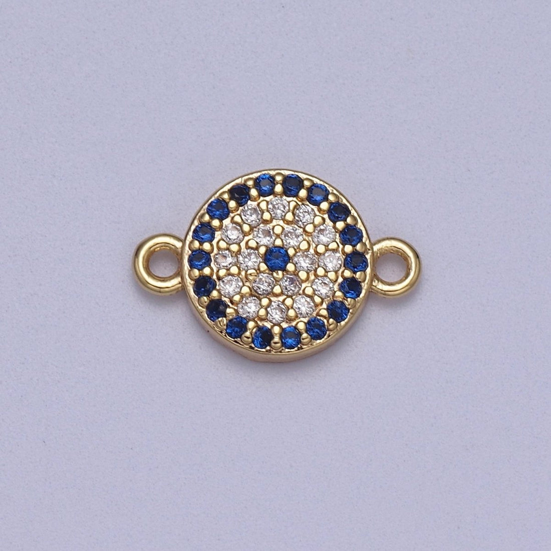 Mini Round Evil Eye Charm Connector for Bracelet Necklace Link Connector F-061