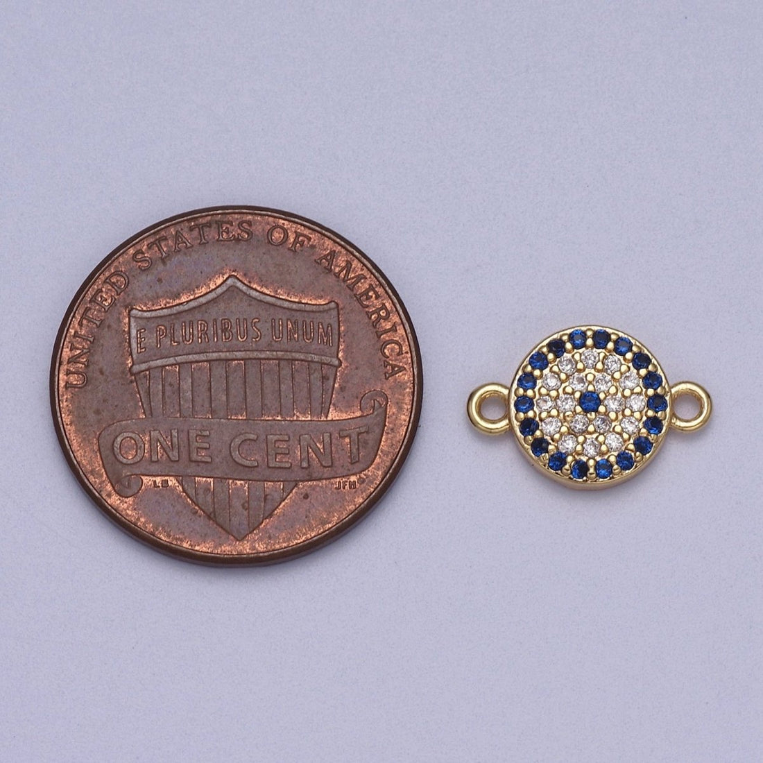 Mini Round Evil Eye Charm Connector for Bracelet Necklace Link Connector F-061