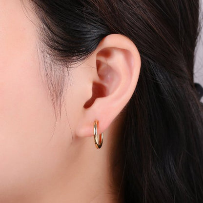 Mini Round hoop earrings, 18mm, 14K gold plated brass, Nickel free, Earrings making, Simple Round hoop 1 pair hoops Q-493 Q-495 Q-496