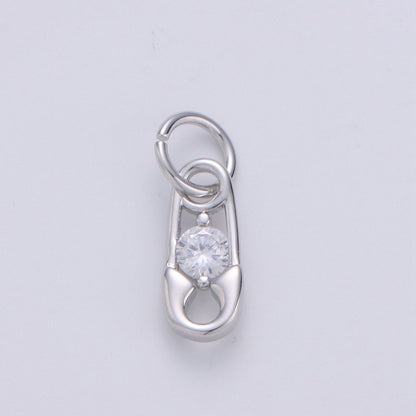 Mini Safety Pin Charm in 24K Gold Filled for Necklace Bracelet Earring Supply D-556 D-557