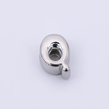 Mini Silver 8mm Initial Letter Alphabet Chubby Spacer Bead | AF040 - AF052