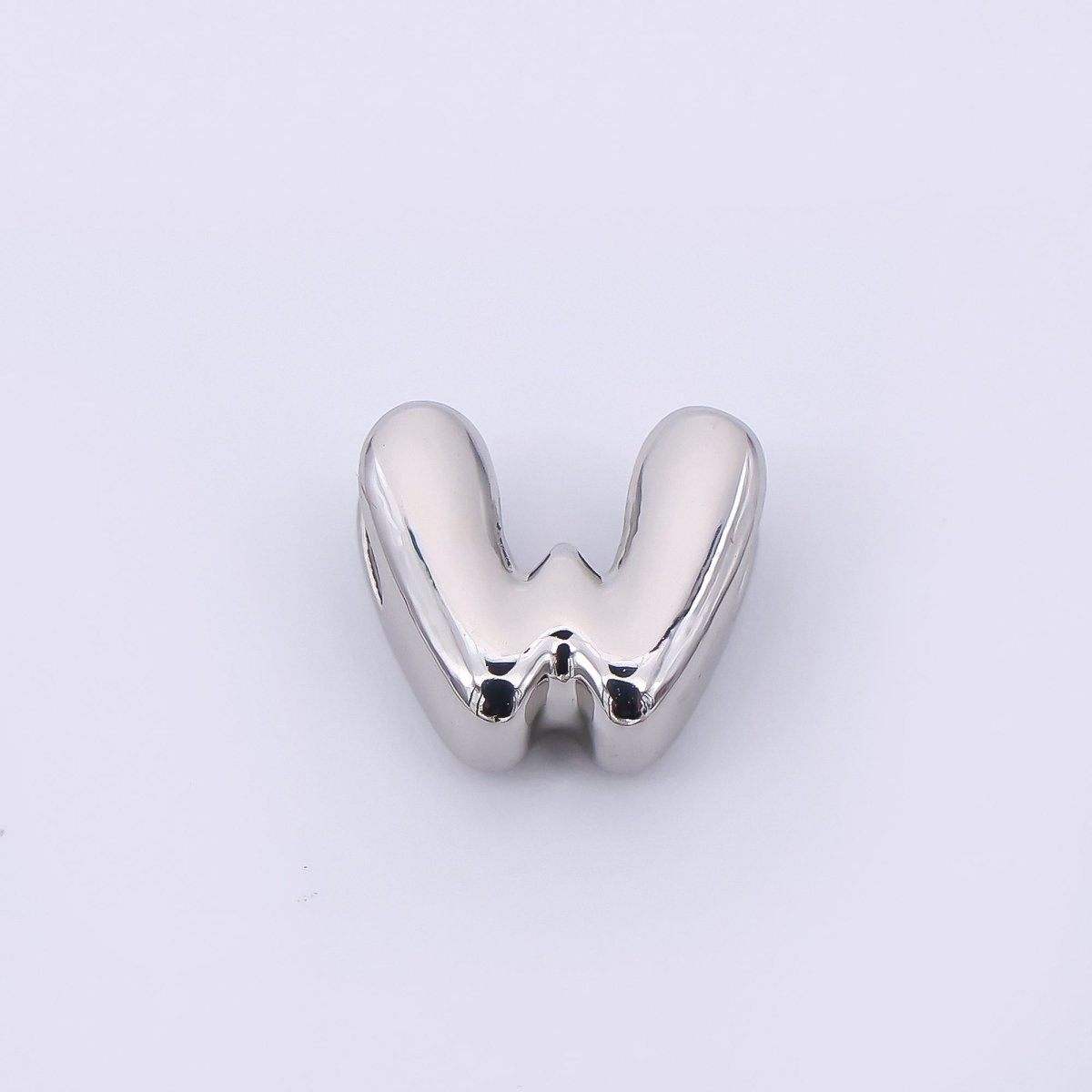 Mini Silver 8mm Initial Letter Alphabet Chubby Spacer Bead | AF040 - AF052