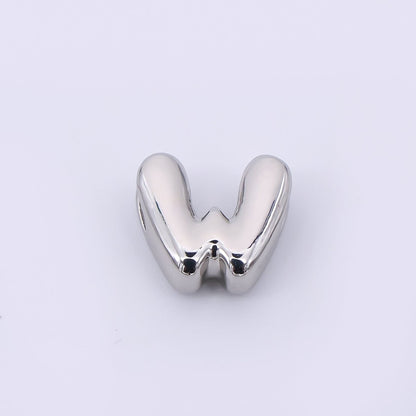 Mini Silver 8mm Initial Letter Alphabet Chubby Spacer Bead | AF040 - AF052
