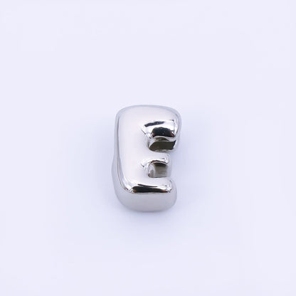 Mini Silver 8mm Initial Letter Alphabet Chubby Spacer Bead | AF040 - AF052