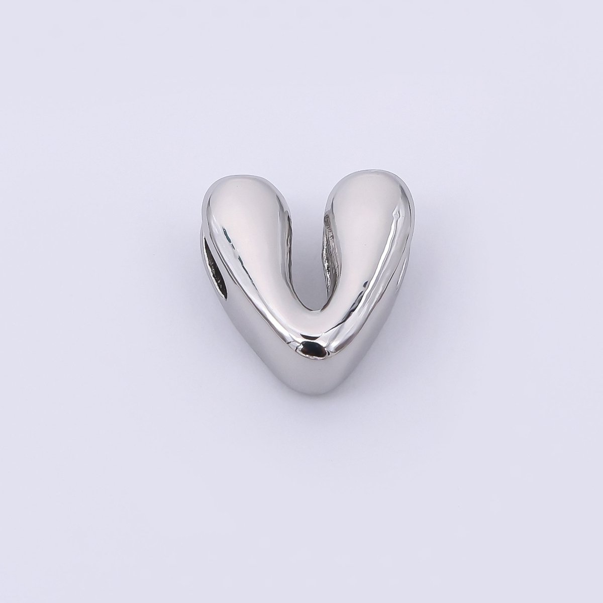 Mini Silver 8mm Initial Letter Alphabet Chubby Spacer Bead | AF040 - AF052
