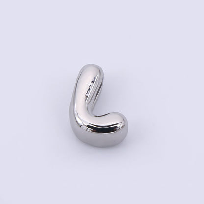 Mini Silver 8mm Initial Letter Alphabet Chubby Spacer Bead | AF040 - AF052
