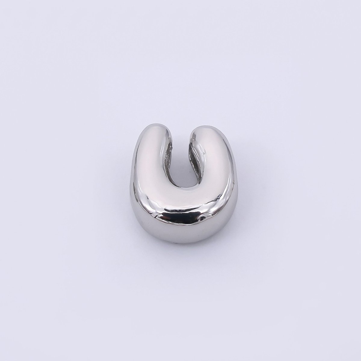 Mini Silver 8mm Initial Letter Alphabet Chubby Spacer Bead | AF040 - AF052