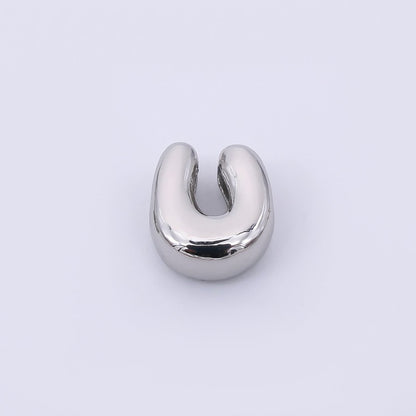 Mini Silver 8mm Initial Letter Alphabet Chubby Spacer Bead | AF040 - AF052