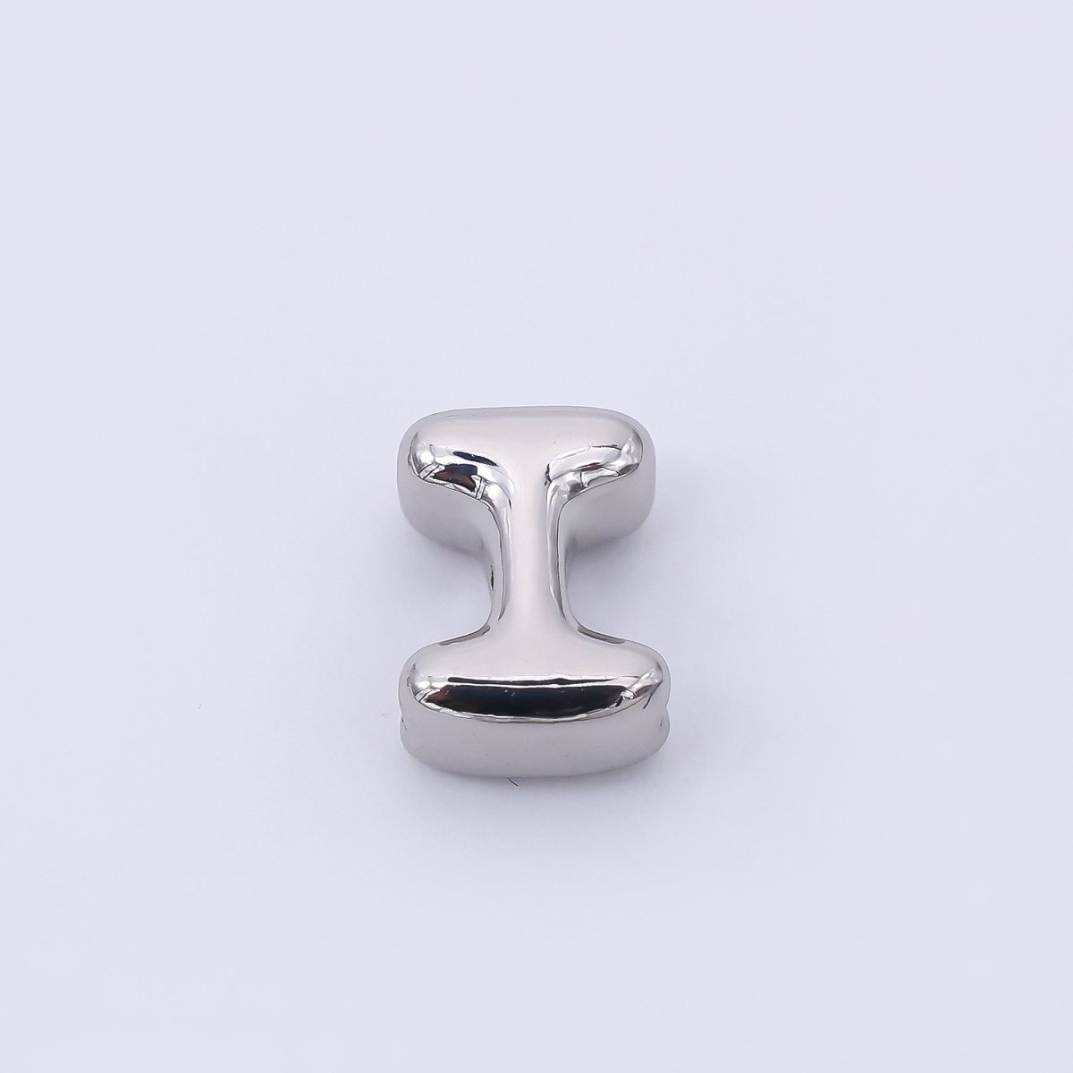 Mini Silver 8mm Initial Letter Alphabet Chubby Spacer Bead | AF040 - AF052