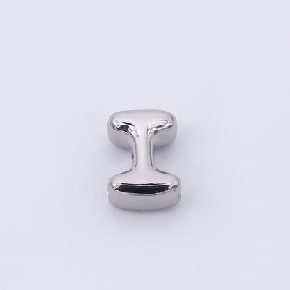 Mini Silver 8mm Initial Letter Alphabet Chubby Spacer Bead | AF040 - AF052