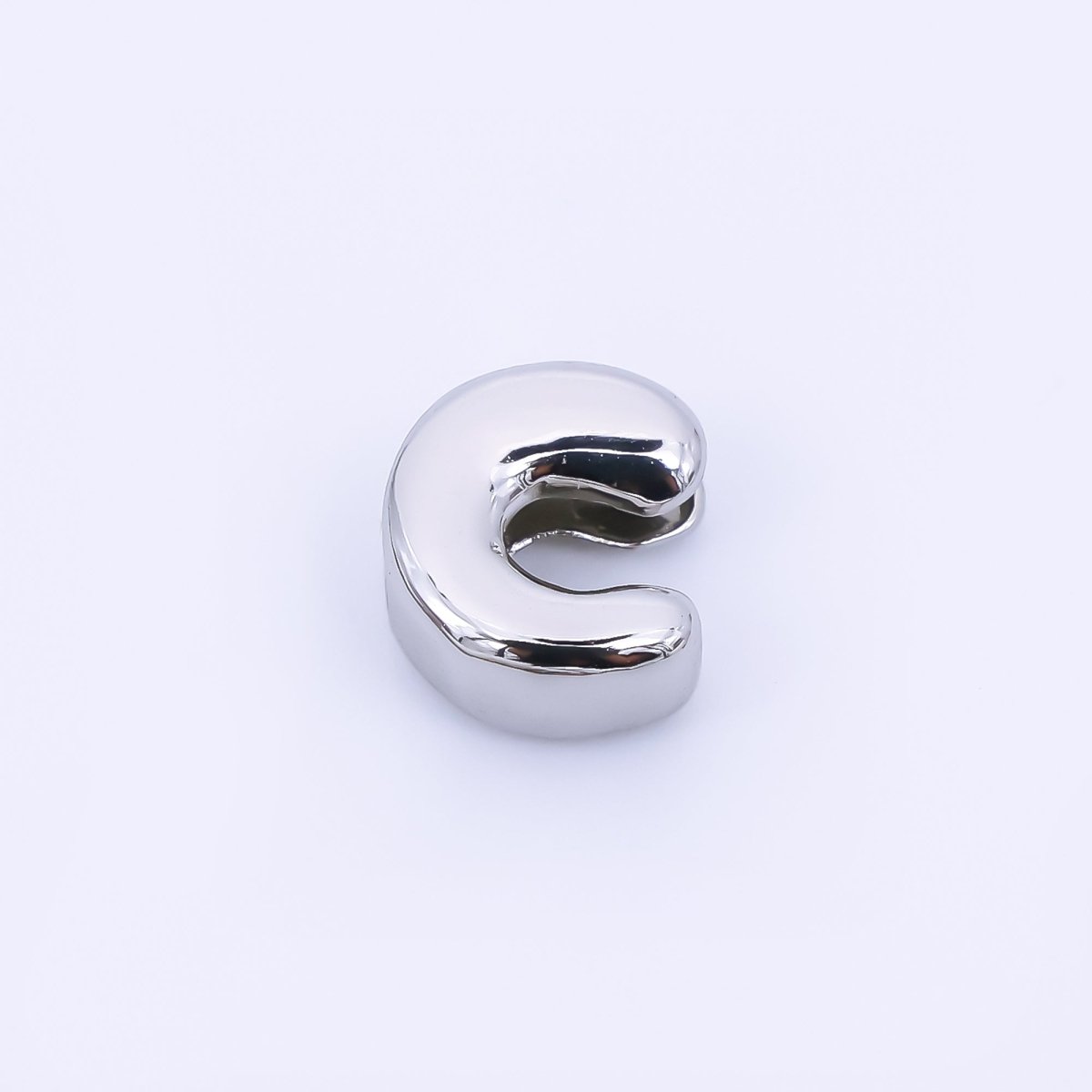 Mini Silver 8mm Initial Letter Alphabet Chubby Spacer Bead | AF040 - AF052