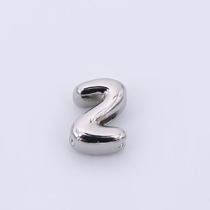 Mini Silver 8mm Initial Letter Alphabet Chubby Spacer Bead | AF040 - AF052
