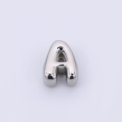 Mini Silver 8mm Initial Letter Alphabet Chubby Spacer Bead | AF040 - AF052