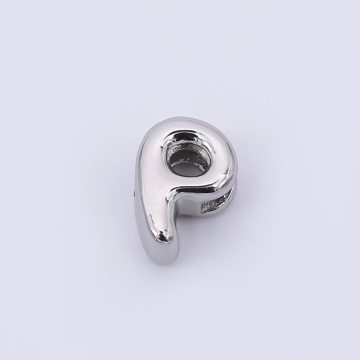 Mini Silver 8mm Initial Letter Alphabet Chubby Spacer Bead | AF040 - AF052