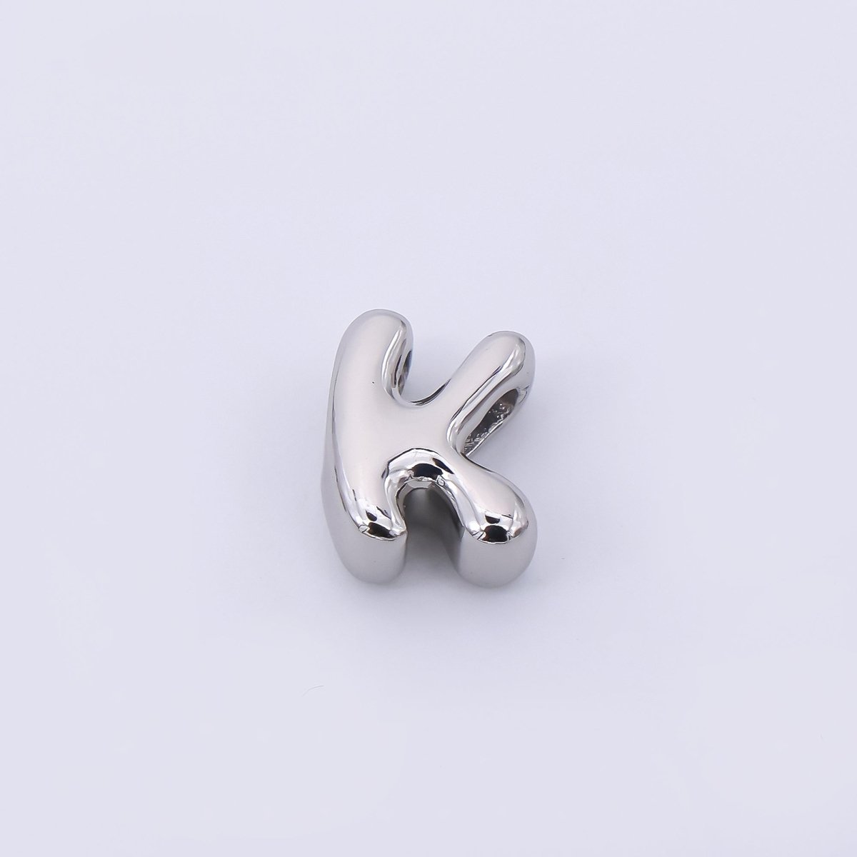Mini Silver 8mm Initial Letter Alphabet Chubby Spacer Bead | AF040 - AF052