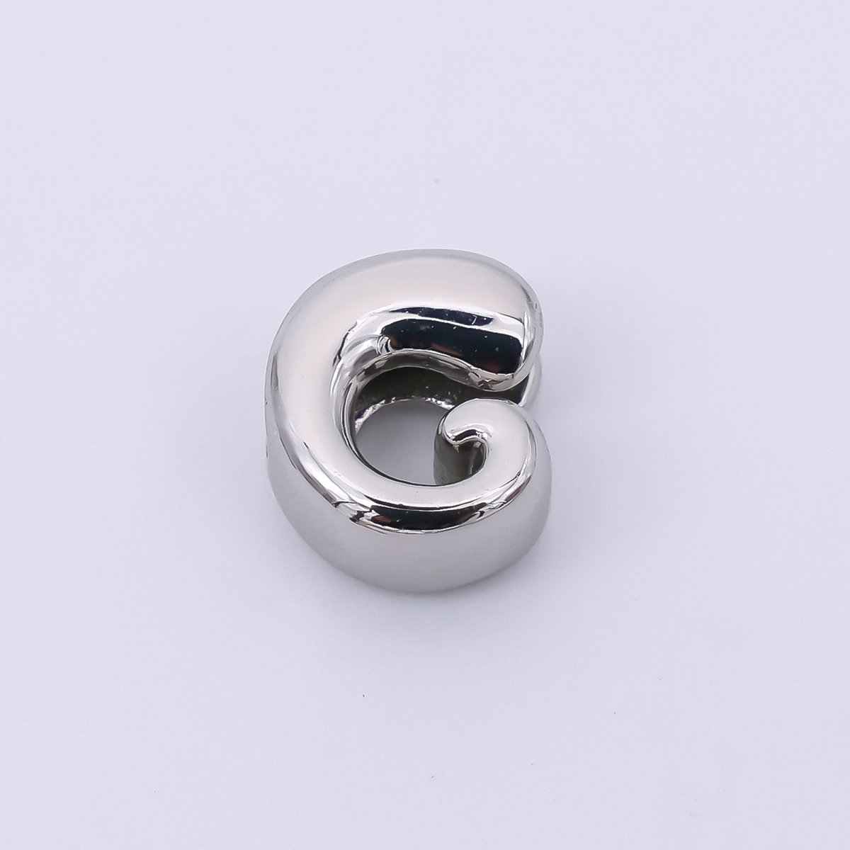 Mini Silver 8mm Initial Letter Alphabet Chubby Spacer Bead | AF040 - AF052