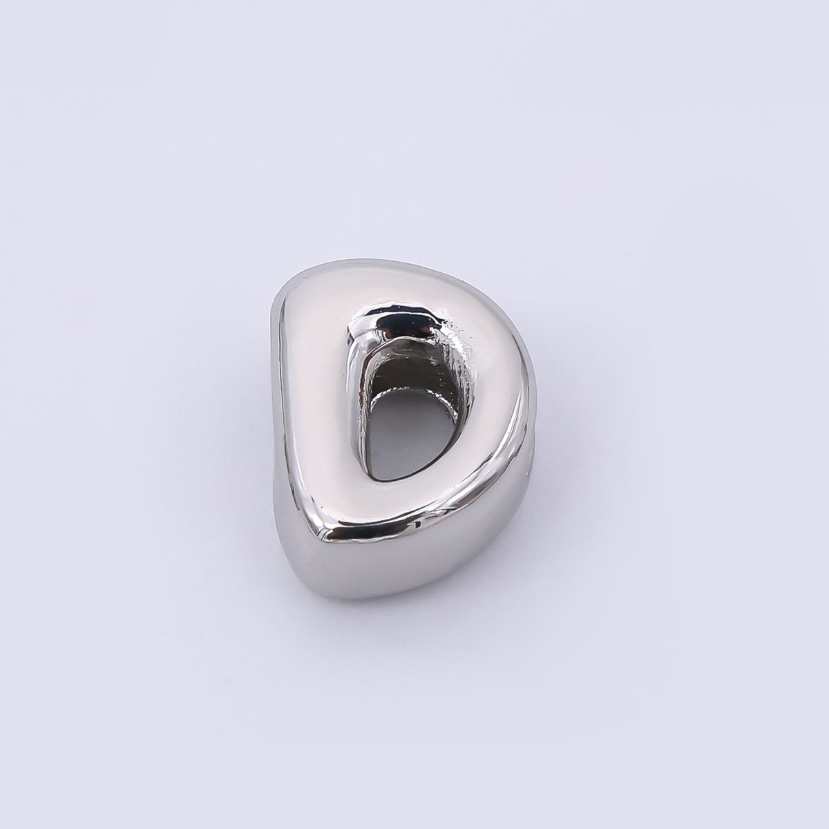 Mini Silver 8mm Initial Letter Alphabet Chubby Spacer Bead | AF040 - AF052