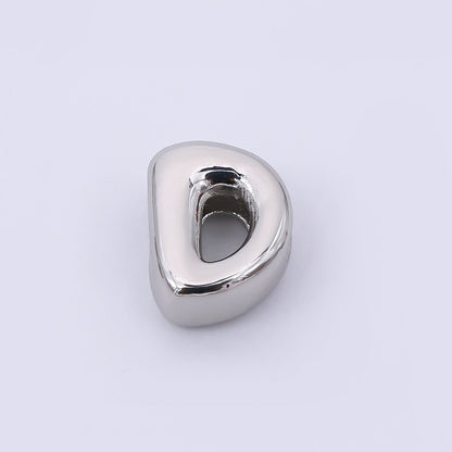 Mini Silver 8mm Initial Letter Alphabet Chubby Spacer Bead | AF040 - AF052