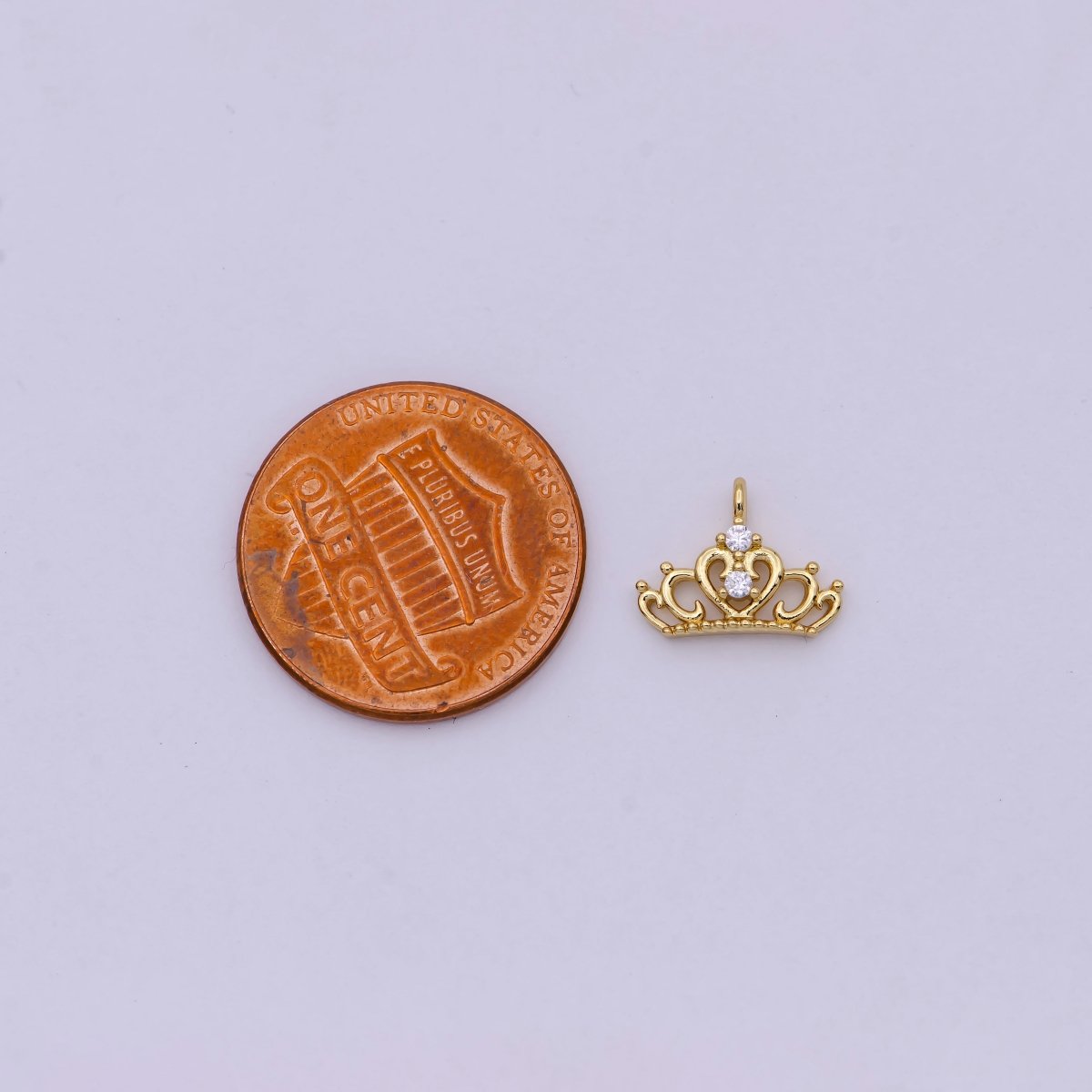 Mini Silver Princess Tiara Charm - Gold Princess Crown Charm for Necklace or Bracelet Component N-449 N-450