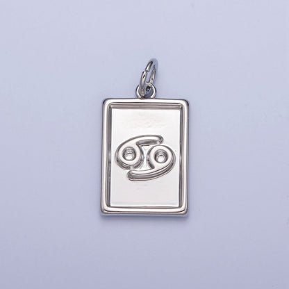Mini Silver Tag Zodiac Charm Dainty Astrological Zodiac Signs Add on Charm A-A1433-A-A1438