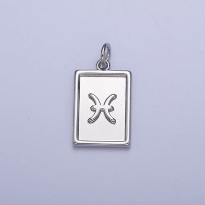 Mini Silver Tag Zodiac Charm Dainty Astrological Zodiac Signs Add on Charm A-A1433-A-A1438