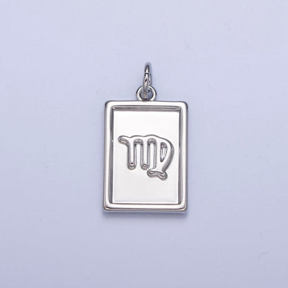 Mini Silver Tag Zodiac Charm Dainty Astrological Zodiac Signs Add on Charm A-A1433-A-A1438