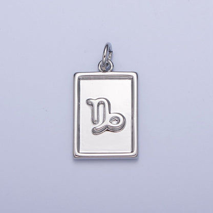 Mini Silver Tag Zodiac Charm Dainty Astrological Zodiac Signs Add on Charm A-A1433-A-A1438