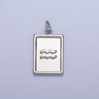 Mini Silver Tag Zodiac Charm Dainty Astrological Zodiac Signs Add on Charm A-A1433-A-A1438