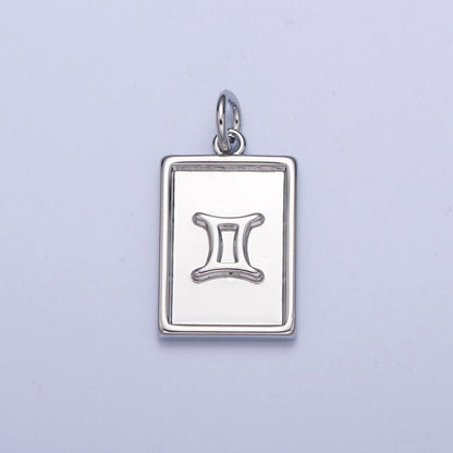 Mini Silver Tag Zodiac Charm Dainty Astrological Zodiac Signs Add on Charm A-A1433-A-A1438