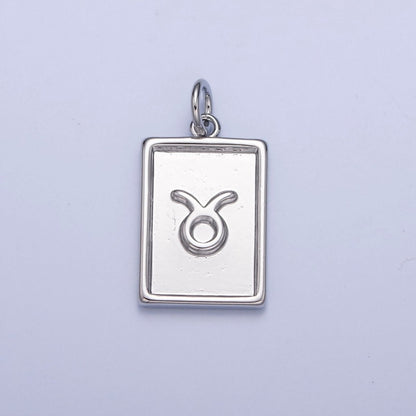 Mini Silver Tag Zodiac Charm Dainty Astrological Zodiac Signs Add on Charm A-A1433-A-A1438