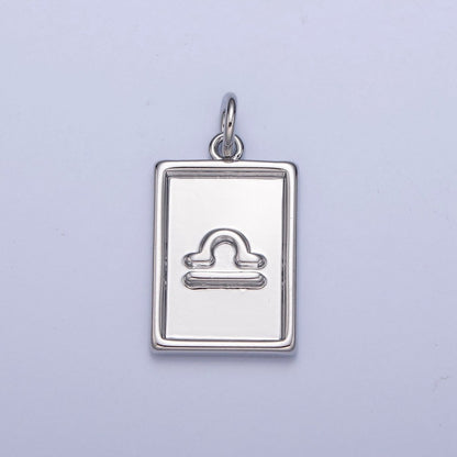 Mini Silver Tag Zodiac Charm Dainty Astrological Zodiac Signs Add on Charm A-A1433-A-A1438