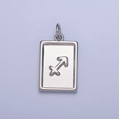 Mini Silver Tag Zodiac Charm Dainty Astrological Zodiac Signs Add on Charm A-A1433-A-A1438