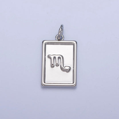 Mini Silver Tag Zodiac Charm Dainty Astrological Zodiac Signs Add on Charm A-A1433-A-A1438