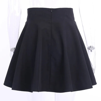 Gothic Lace-Up Mini Skirt – Harajuku Hipster Style for Women