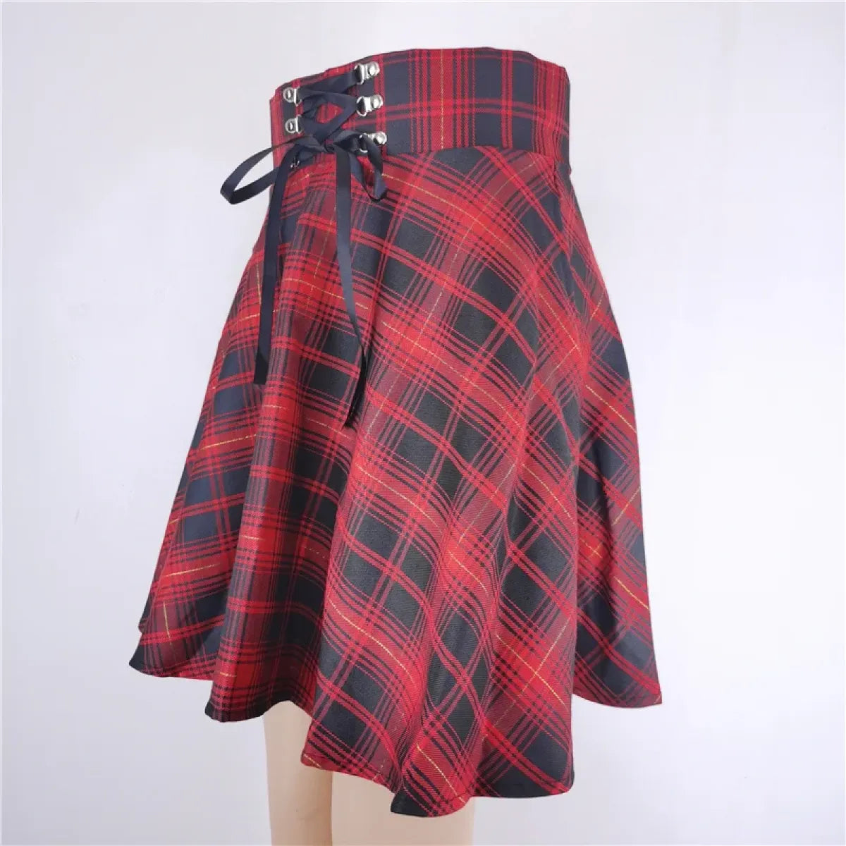 Gothic Lace-Up Mini Skirt – Harajuku Hipster Style for Women